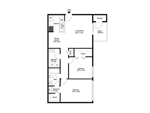 Floor plan Two Bedroom