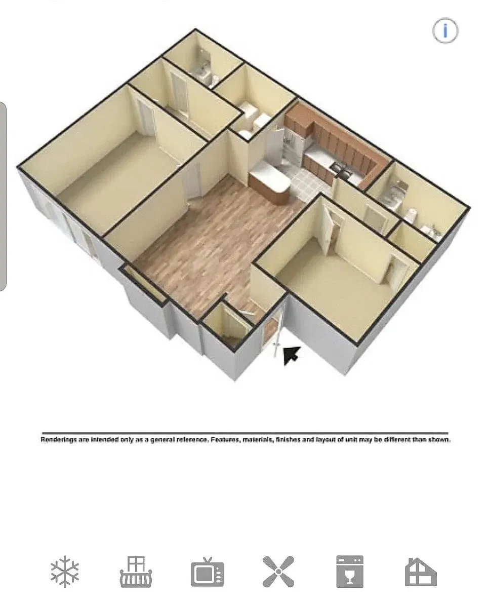 Floor plan Two Bedroom Two Bath