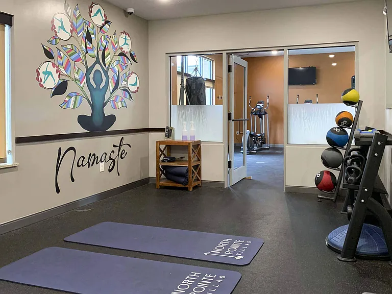 Our west clubhouse has a dedicated yoga and spin studio.