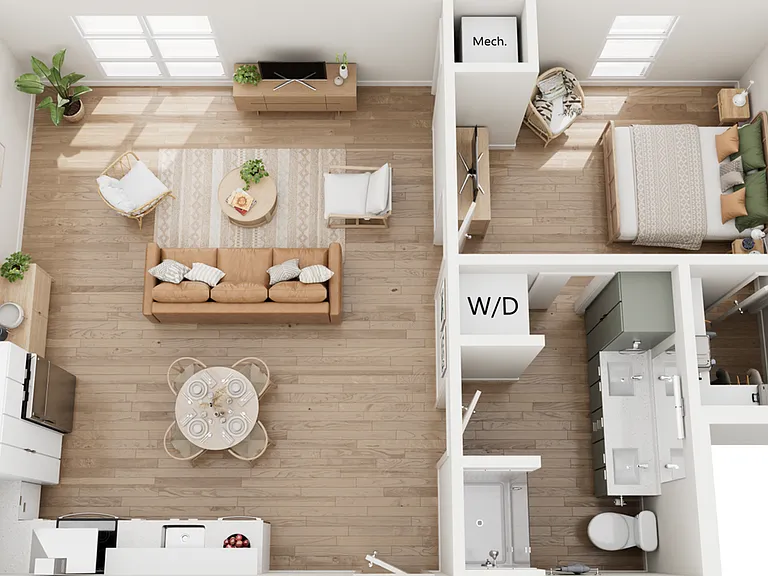 Explore this chic apartment designed for modern living with an open layout and inviting spaces. Explore this chic apartment designed for modern living with an open layout and inviting spaces.