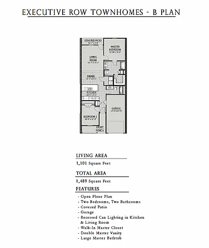 Floor plan B Plan - 2 Bed 2 Bath