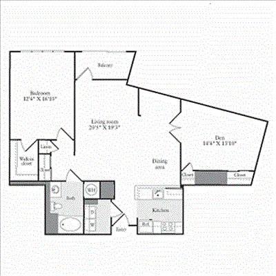 Floor plan 1 Bedroom J