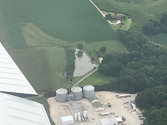 Aerial photo south of Co-op 