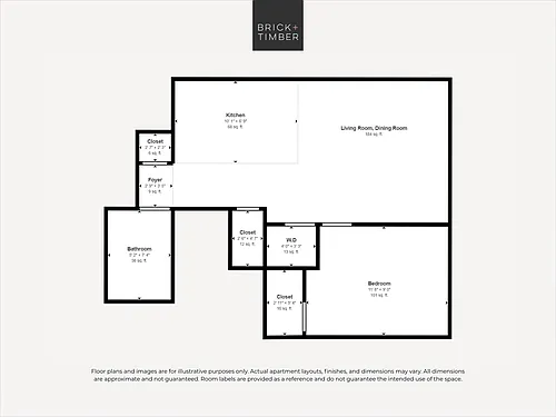 Floor plan 1 Bedroom 1 Bath
