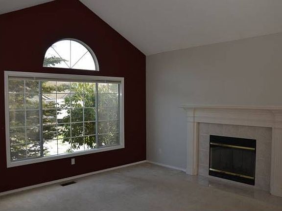 Living room with fireplac