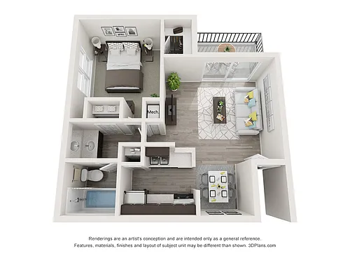 Floor plan 1 Bed 1 Bath