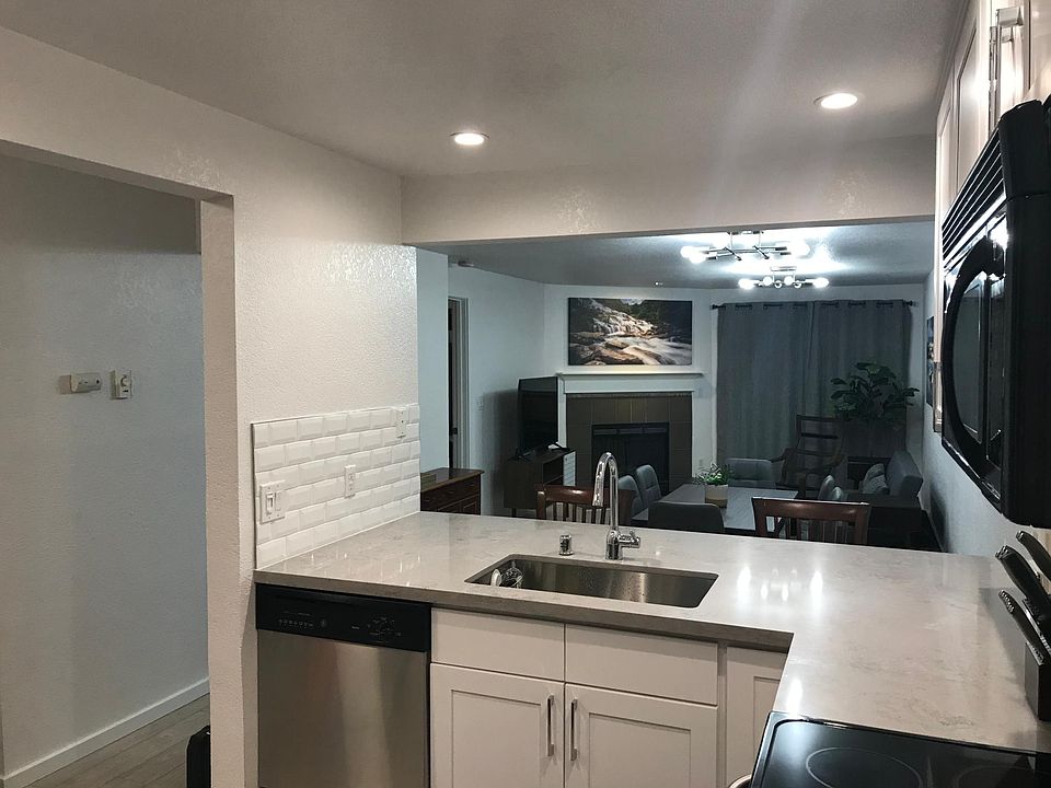 View from kitchen into living space