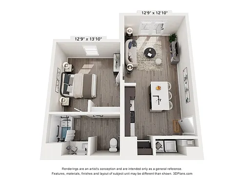 Floor plan Atlas - 1 Bedroom 624