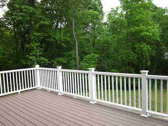 Deck overlooking back yard