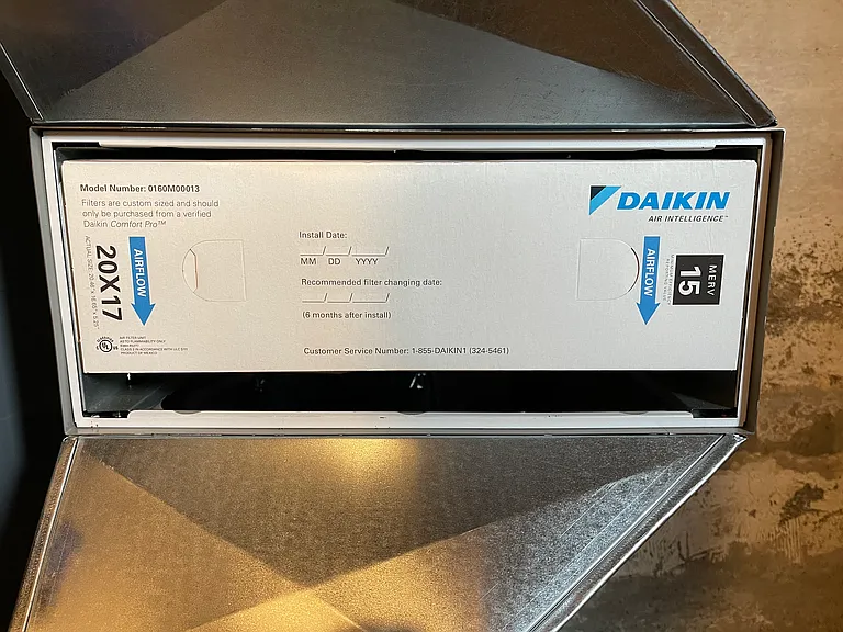 MERV 15 filtration for heat/AC (heat pump driven)