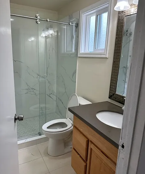 master bath with new shower