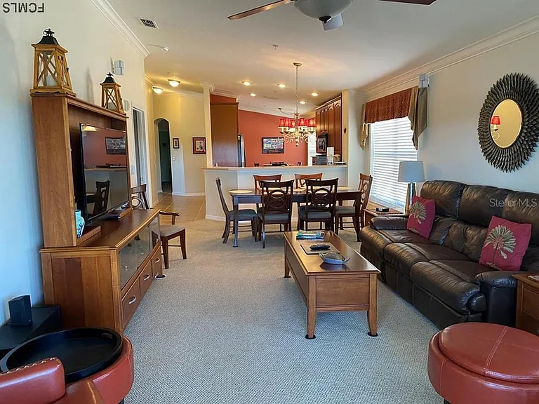 Living room and dining area.
