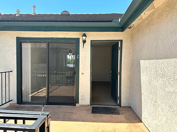 Large patio and patio door.
