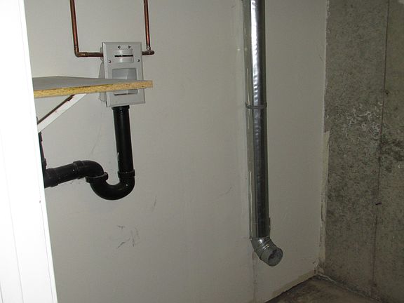 basement storage washer/dryer hook up