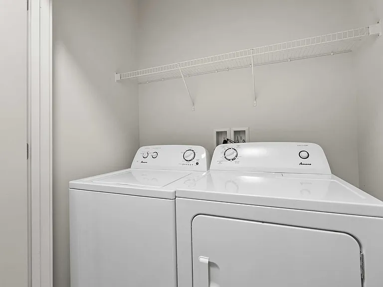 Every two-bedroom apartment at The Ave includes a full-size washer and dryer with built-in shelving _ making laundry day simple and convenient. Every two-bedroom apartment at The Ave includes a full-size washer and dryer with built-in shelving _ making la