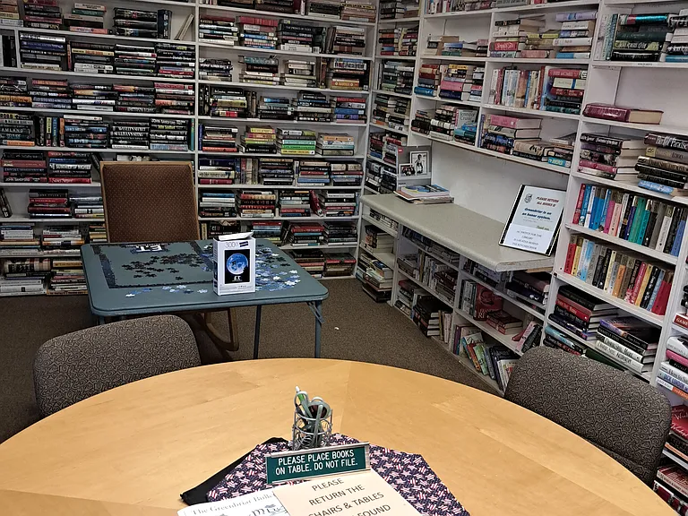 LIBRARY WITH BOOKS AND VIDEOS