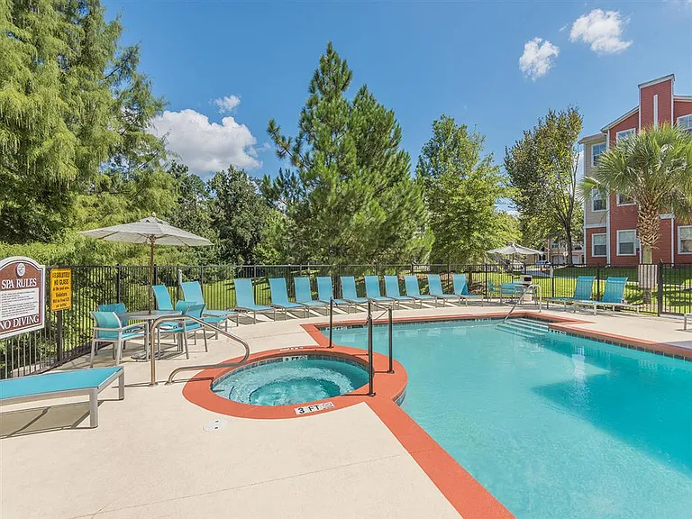 Resort-style swimming pool and spa