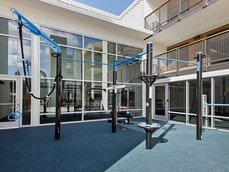 Your indoor/outdoor fitness center has everything you need for the perfect workout