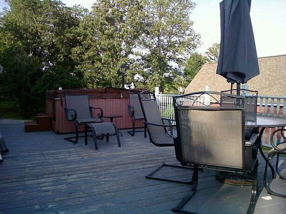 deck with hot tub