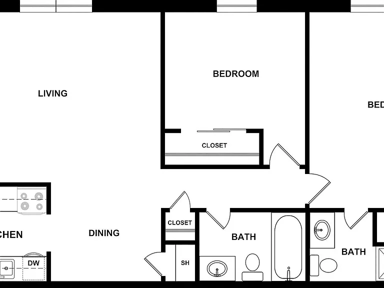 Berkshire - 2 Bed, 2 Bath, 960 sq. ft.