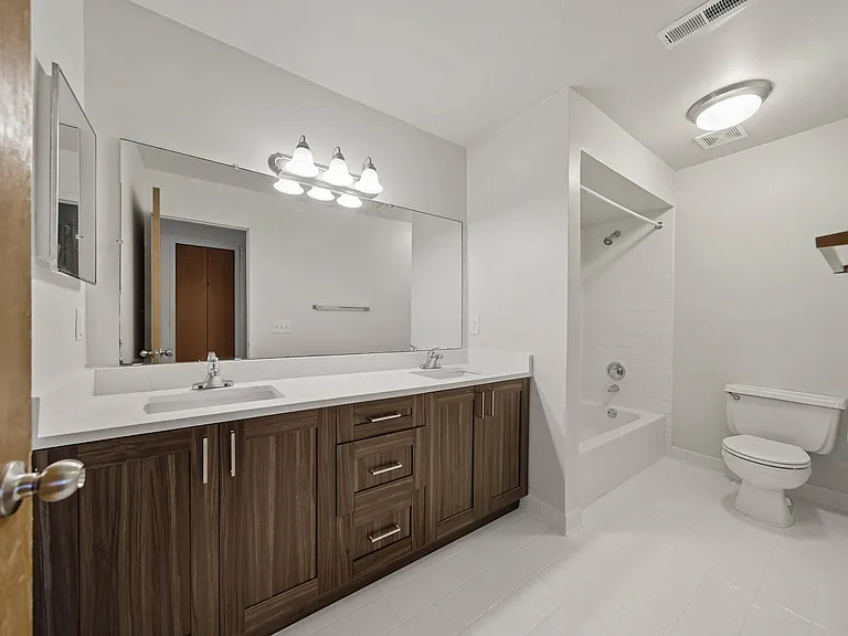 Roomy bathroom at Franklin River Apartments in Southfield