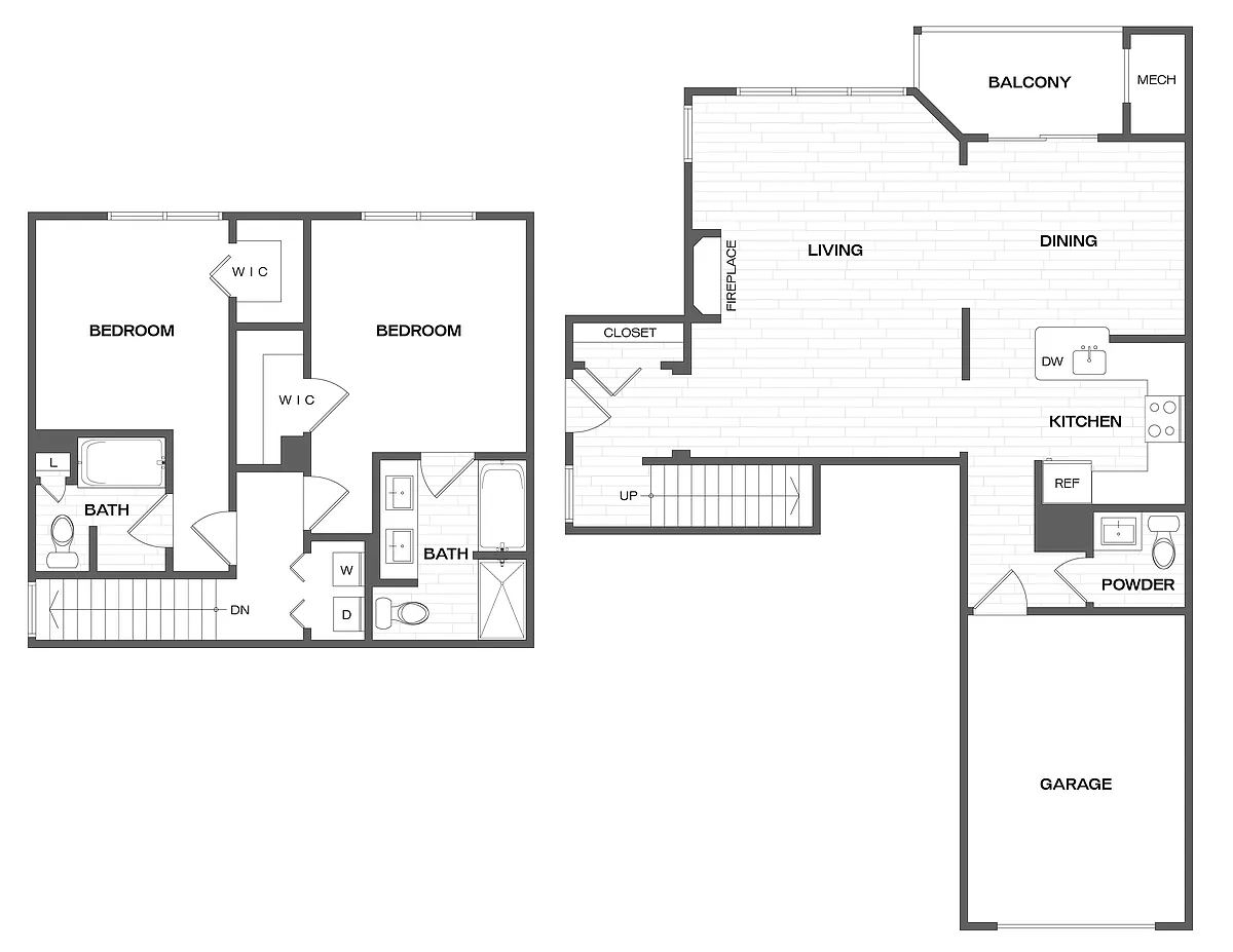 Floor plan 2 Bed/2 Bath-B6T