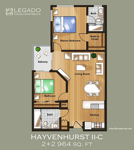 Floor plan 2 Bedroom 2 Bathroom