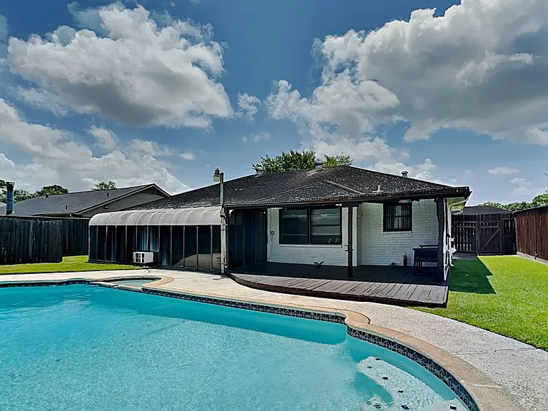 Spacious backyard with a large