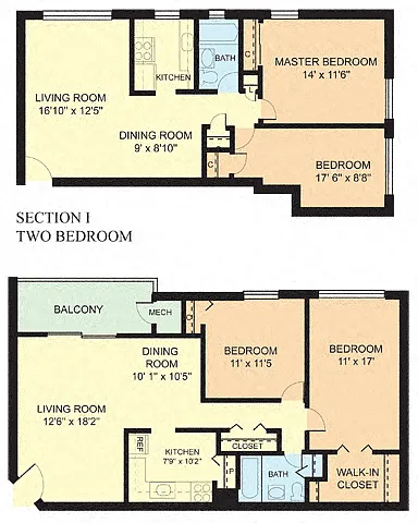 Floor plan Two Bedroom (2A)