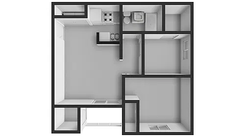 Floor plan 2 Bedroom / 1 Bathroom