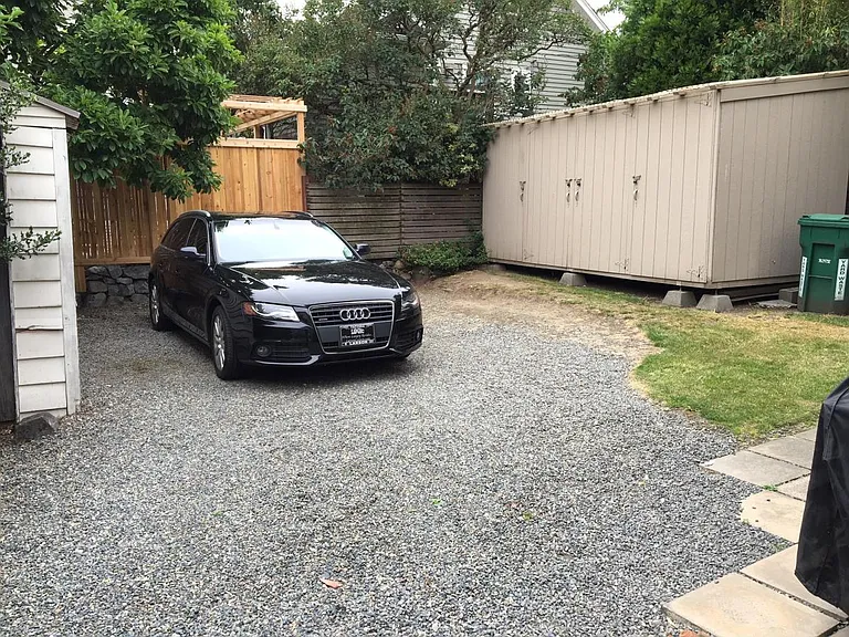 Back of house - driveway and shed