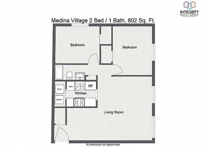 Floor plan 2 Bedroom 1 Bath