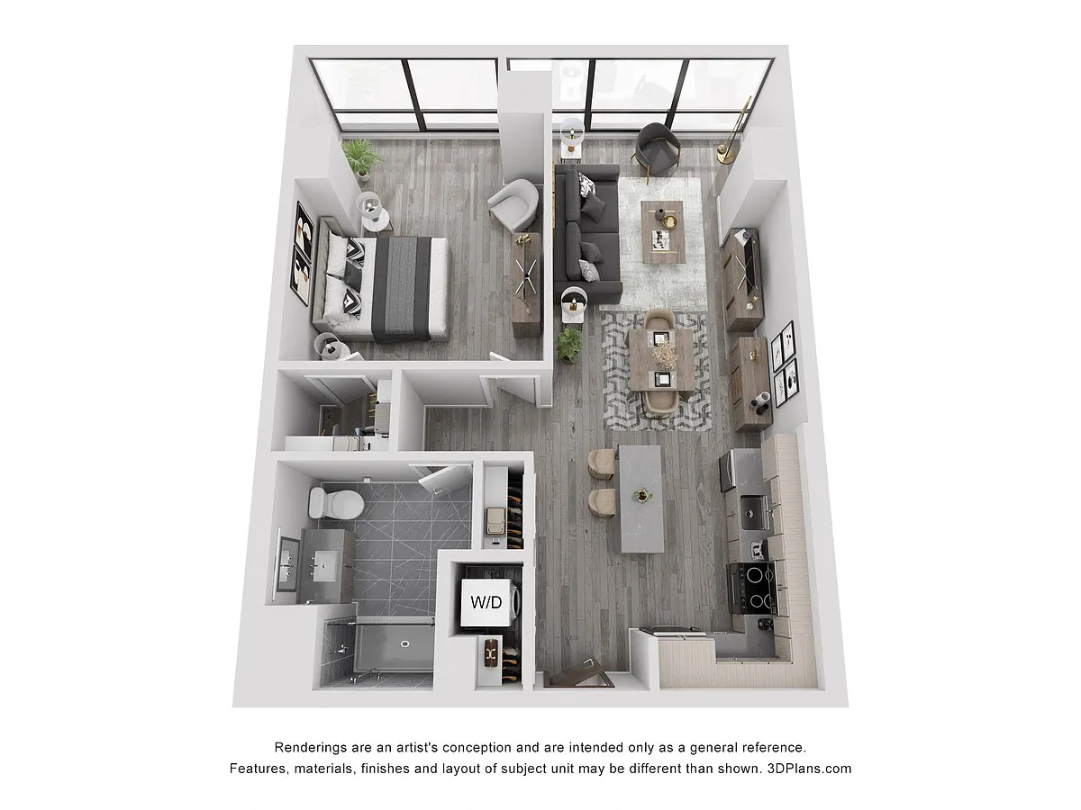 Floor plan One Bedroom - A3