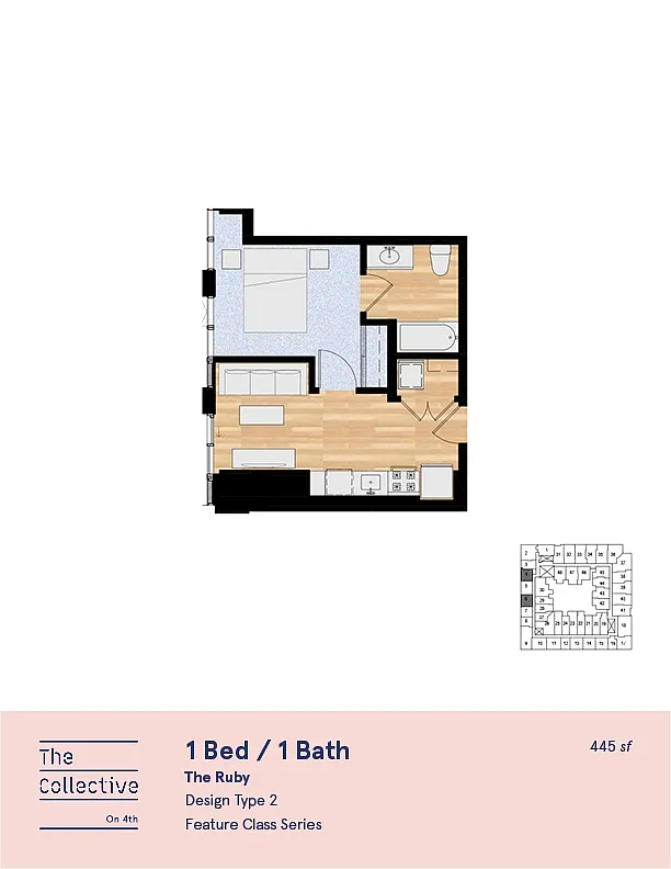 Floor plan 1X1 B