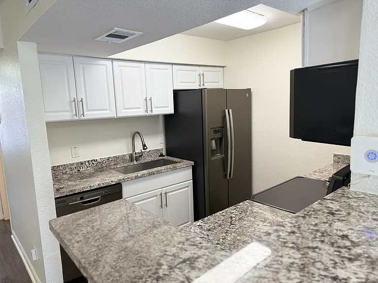 Kitchen with stainless steel appliances
