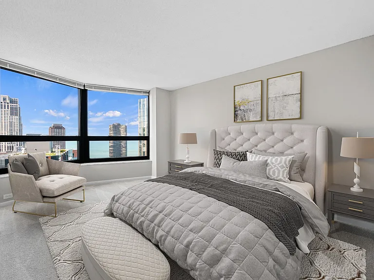 Stunning Bedroom Views at North Harbor Tower in Chicago, IL