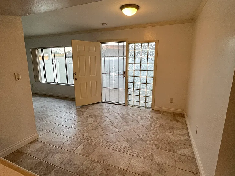 Front door view from kitchen