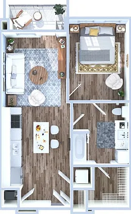 1 Bedroom | 1 Bath | 652 sq ft 1 Bedroom | 1 Bath | 652 sq ft