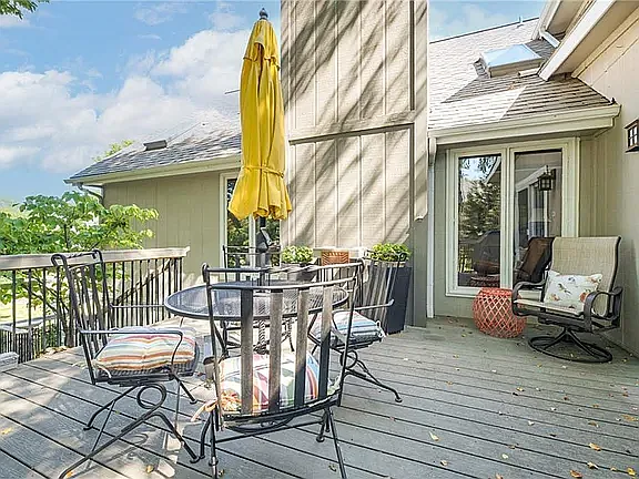 Back deck within fenced yard