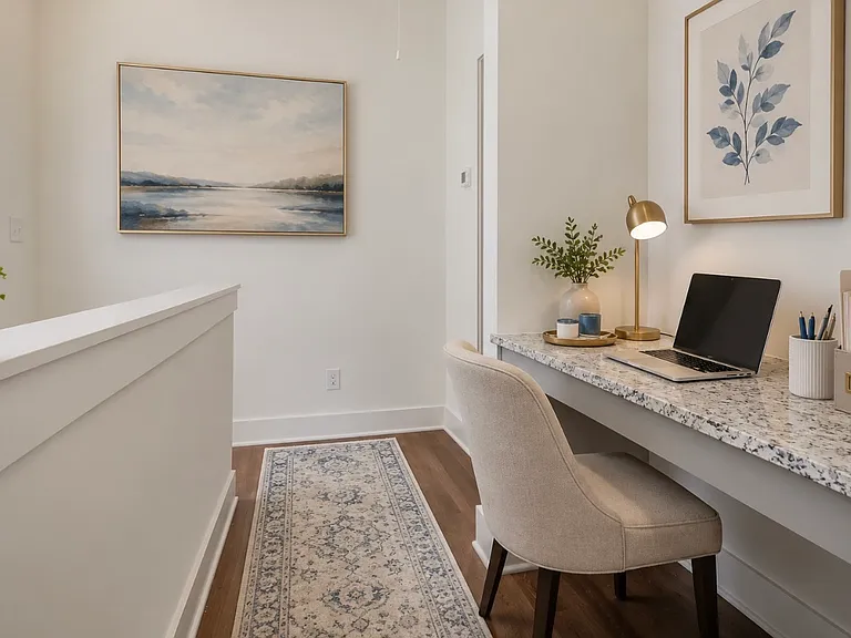 Evergreen-Upstairs Hallway with Built in Desk