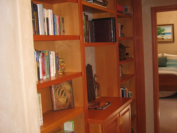 Built in bookcase in hallway