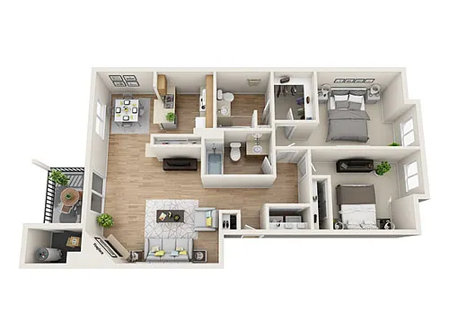 Floor plan 2x2 Classic 1109