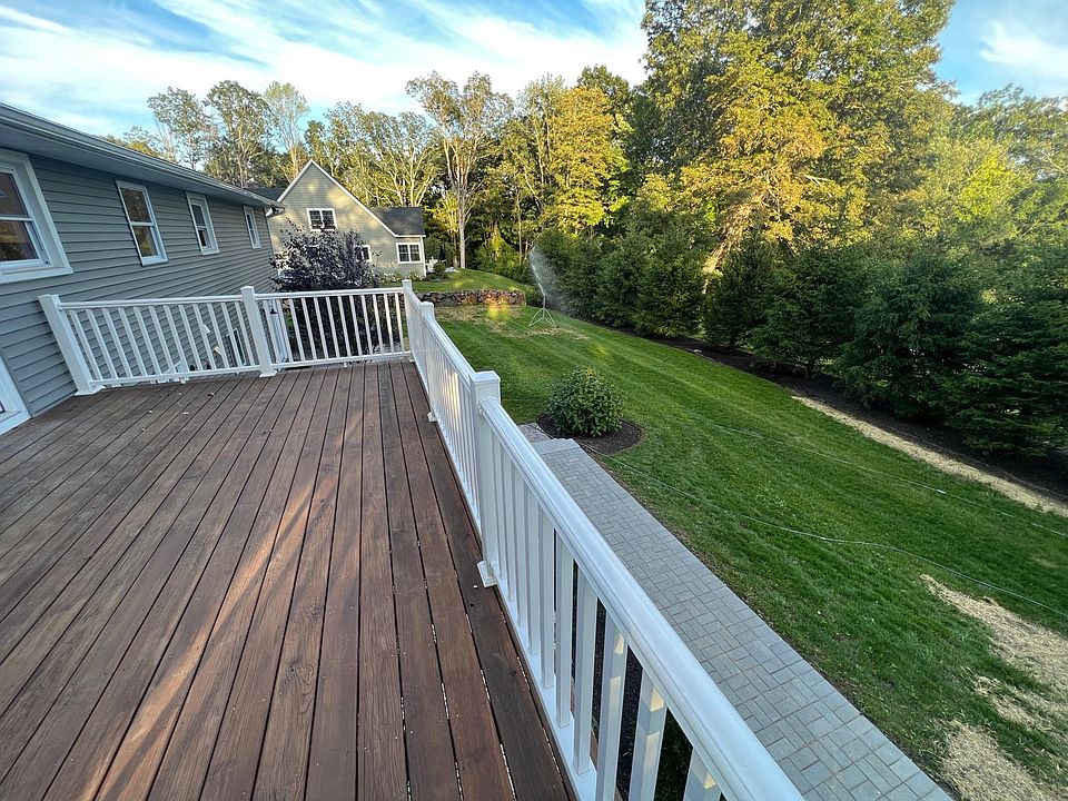 Deck and backyard