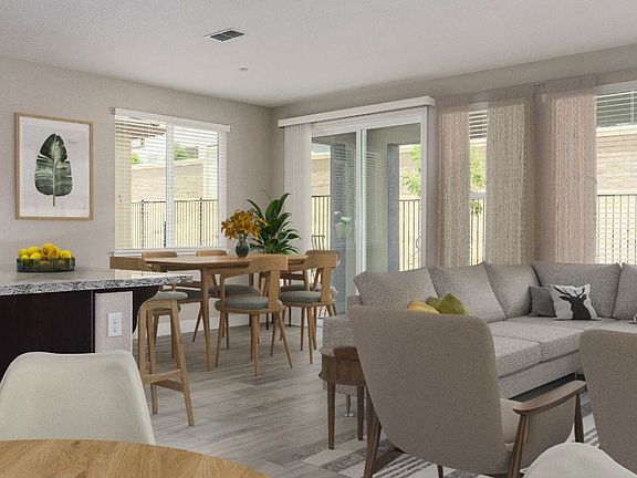 Virtual Staging of Kitchen Great Room