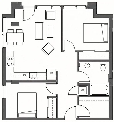 Floor plan Two Bedroom - B5