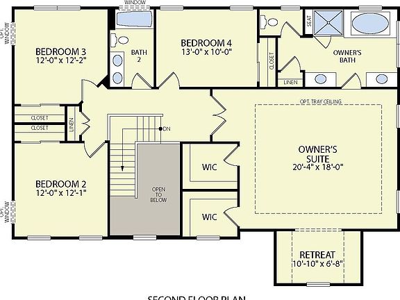 2603 Kennedy - 2nd Floor Floor Plan From Hallmark Homes