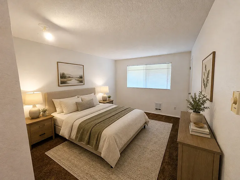 Virtually staged bedroom 1