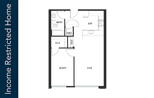 Floor plan 1x1 A4 - 75% MFTE - Iron Flats