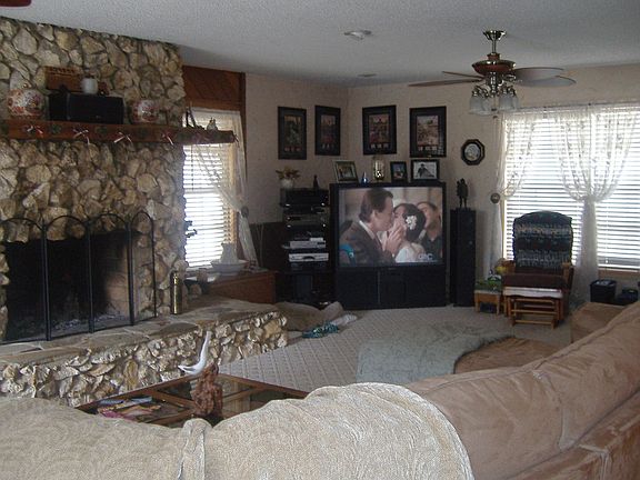600 sq ft Family room with Huge Stone Fireplace