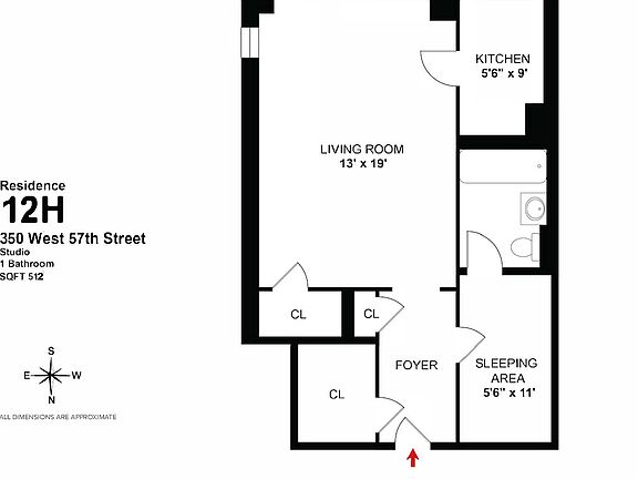 2nd image of 350 W 57th St APT 12H